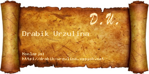 Drabik Urzulina névjegykártya